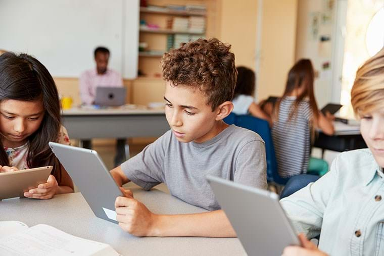 Student on a tablet