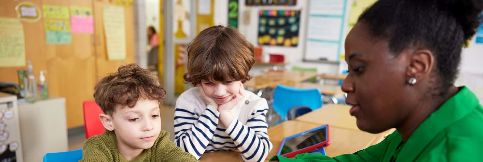 Children in classroom with teacher